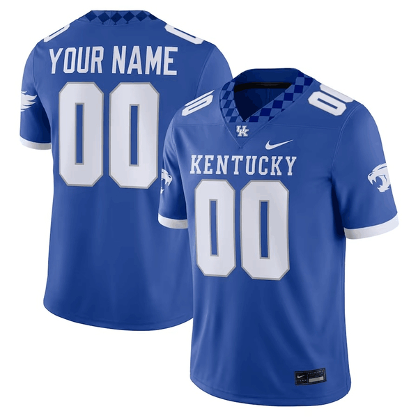 Mens Kentucky Wildcats CUSTOM ROYAL Nike NCAA COLLEGE FOOTBALL Stitched Jersey